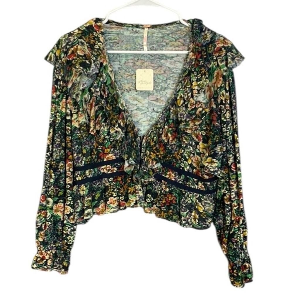 NWT Free People Rudi Ruffle Top Women's Large - Picture 2 of 8